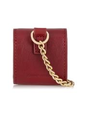 Skórzane czerwone etui na słuchawki PORES-0868-40(Z23)-03