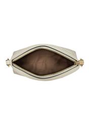Beżowa listonoszka półokrągła z monogramem TOREC-1025-81(W25)-05
