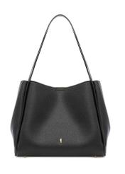 Czarna torebka shopper damska TOREC-1183-99(W26) - widok produktu z przodu, na białym tle. 