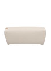 Kremowe etui na okulary POREC-0435-0B(W26), widok produktu z tyłu na białym tle.