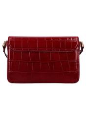 Elegancka czerwona torebka damska TOREC-1251-4C(Z26), widok produktu z tyłu na białym tle.