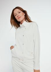 Kremowa bluza damska ze stójką BLZDT-0106-12(Z24)-04