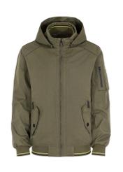 Kurtka z kapturem męska w kolorze khaki KURMT-0326-57(W24)-04