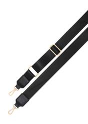 Czarna torba na laptopa TOREN-0352-99(Z26), widok paska produktu na białym tle.