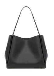 Czarna torebka shopper damska TOREC-1183-99(W26) - widok produktu z tyłu, na białym tle. 