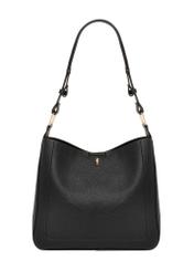 Czarna torebka damska hobo TOREC-1257-9I(Z26) - widok produktu z przodu, na białym tle.