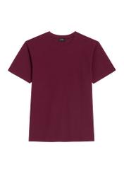 Bordowy T-shirt męski TSHMT-0120-4D(Z26), widok produktu z przodu na białym tle.