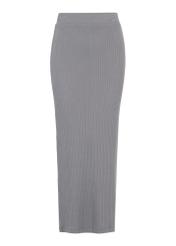 Szara prążkowana spódnica maxi SPCDT-0075-66(W23)-04