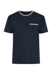 Granatowy T-shirt męski z bawełny TSHMT-0123-69(W25)-05