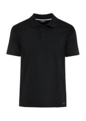 Bawełniana czarna koszulka polo POLMT-0076-99(W25)-04