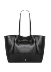 Czarna duża torebka shopper TOREC-1386-99(Z26), widok produktu z przodu na białym tle.