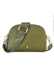 Mała torebka damska khaki TOREC-0036E-55(Z25), widok produktu przodem na białym tle.-02