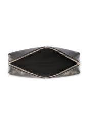 Czarne skórzane etui PORMS-0690-9I(W26) - widok produktu z góry, na białym tle. 
