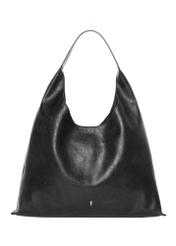 Czarna torebka damska na ramię typu shopper TOREC-1385-99(Z26). Widok od przodu na białym tle.