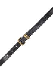 Skórzany pasek damski croco w kolorze czarnym PASDS-0321-99(W25)-03