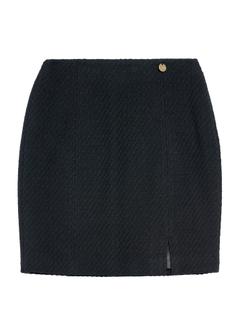 Czarna spódnica damska mini z wełną SPCDT-0115-99(Z25)