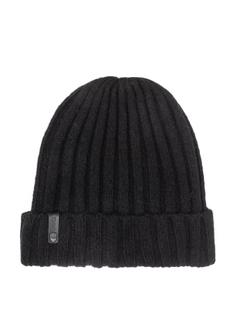Czarna wełniana czapka męska CZAMT-0033-99(Z25)