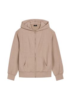 Kamelowa bluza damska z suwakiem BLZDT-0108A-1D(W26)