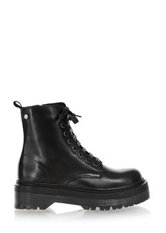 Czarne skórzane botki damskie BUTYD-0930A-99(Z25)
