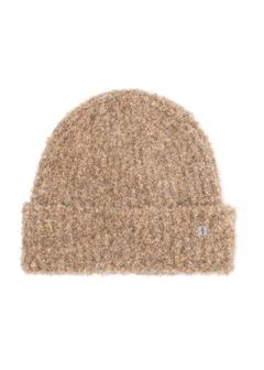 Jasnobrązowa czapka damska z domieszką wełny CZADT-0228-1G(Z26)