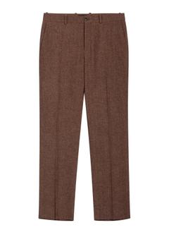 Brązowe eleganckie spodnie męskie z wełną SPOMT-0123-1I(Z26)