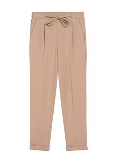 Camelowe spodnie damskie w kant SPODT-0098-24(Z25)