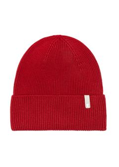 Czerwona czapka damska z wełną merino CZADT-0178A-42(Z25)