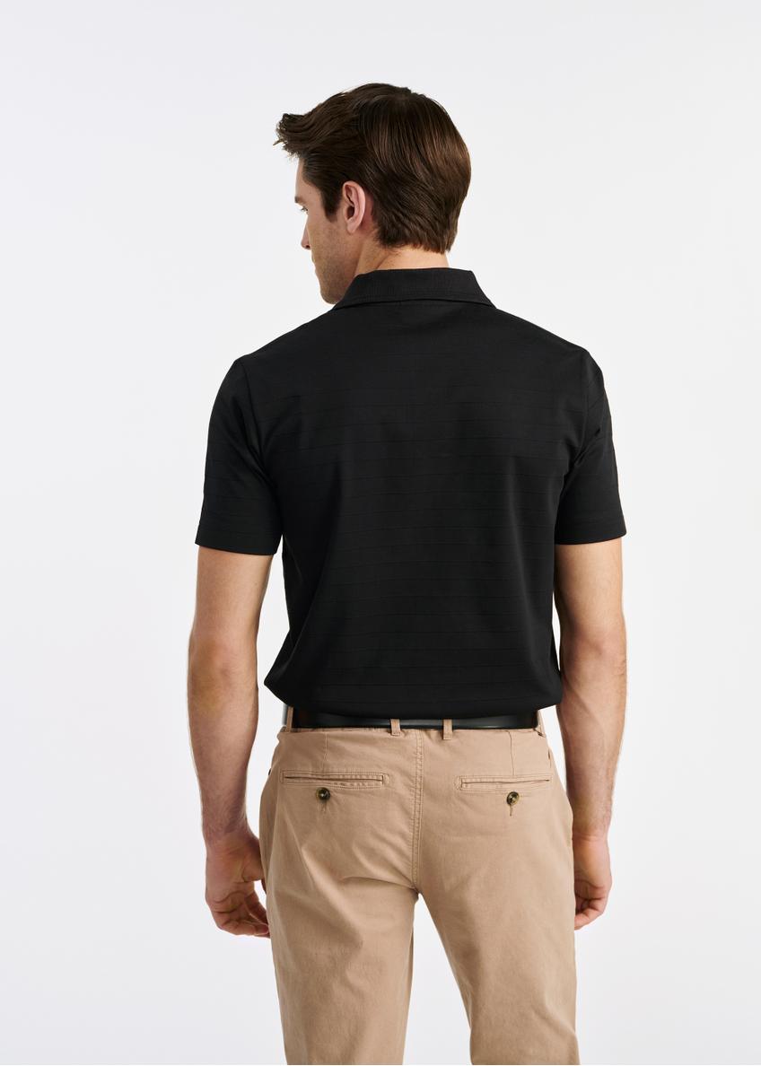 Bawełniana czarna koszulka polo POLMT-0076-99(W25)