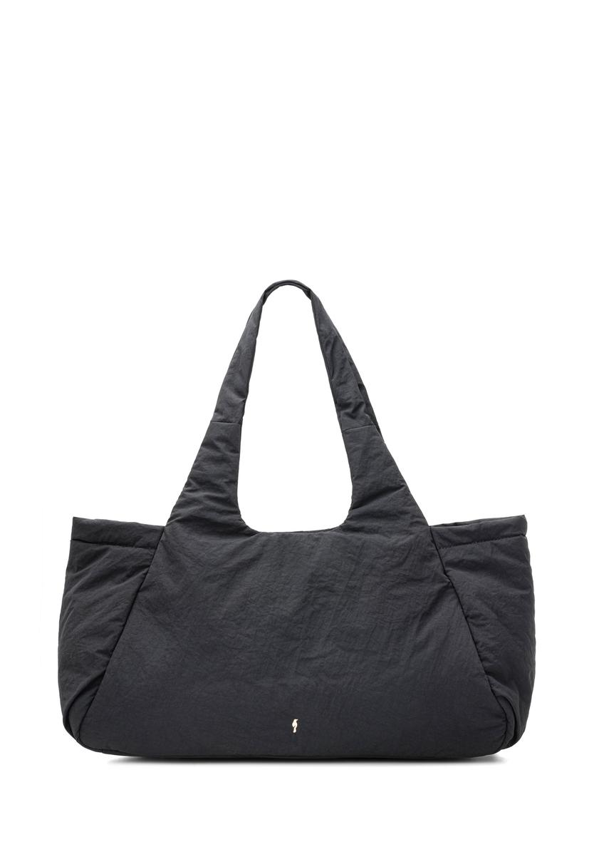 Czarna torebka shopper damska TOREN-0336-99(W26), widok produktu z przodu na białym tle.