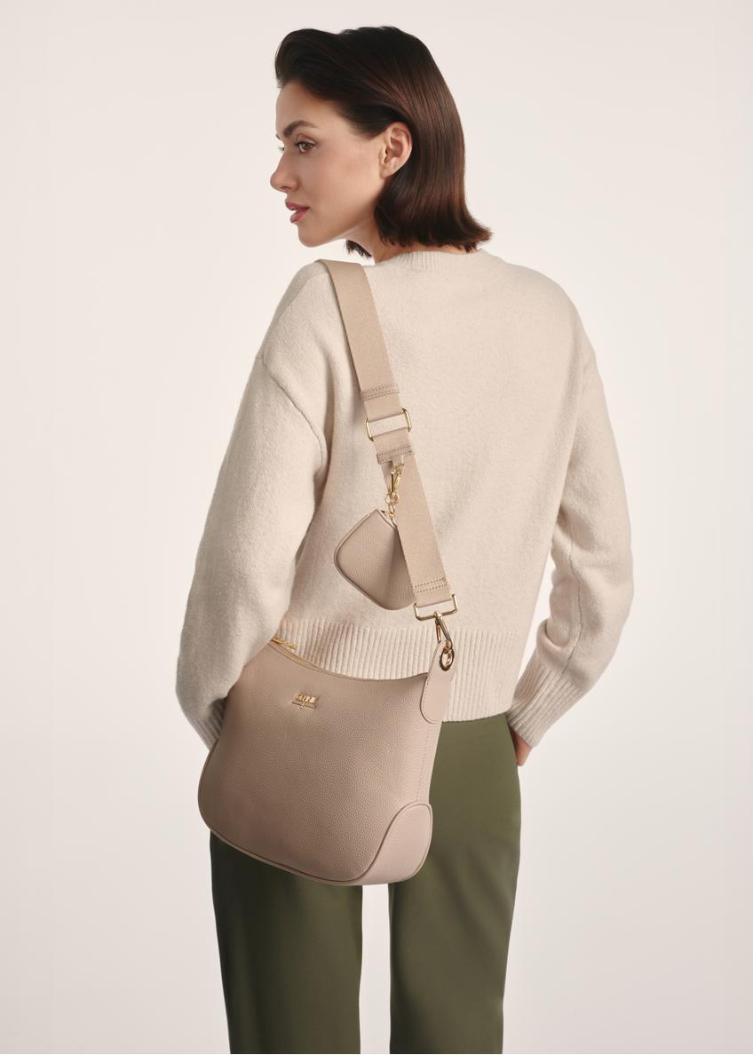 Beżowa torebka damska w stylu hobo TOREC-0829A-80(Z25)
