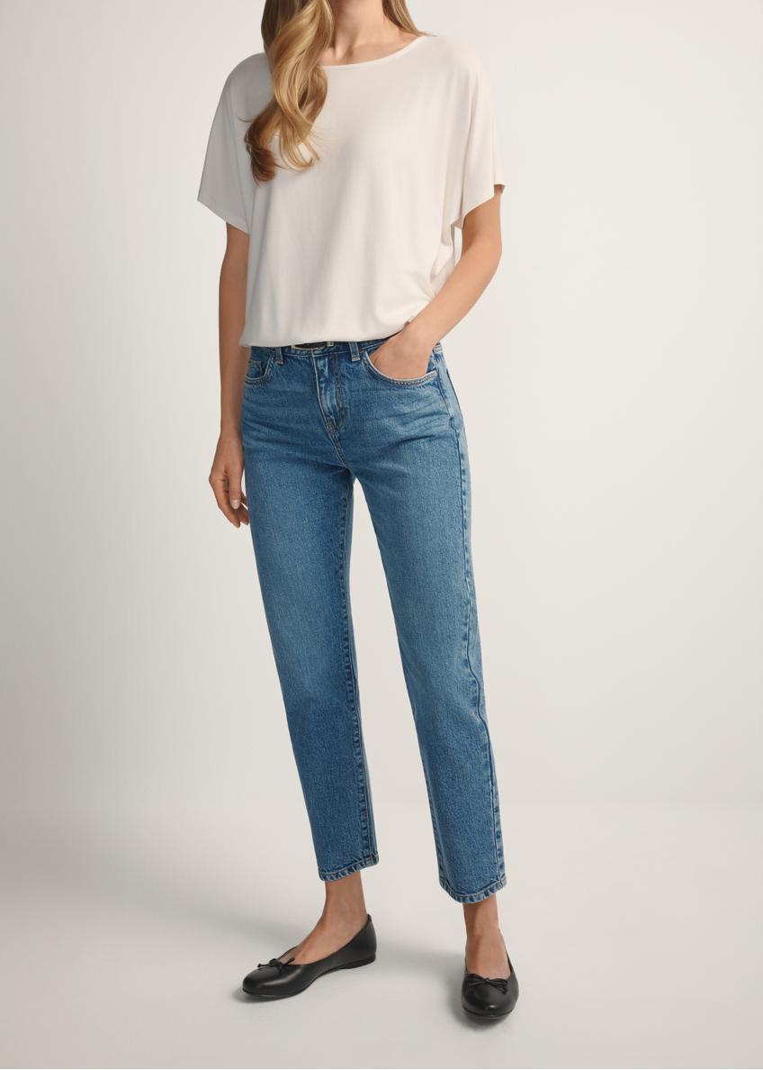 Ciemnoniebieskie spodnie jeansowe damskie JEADT-0011-7C(W26)
