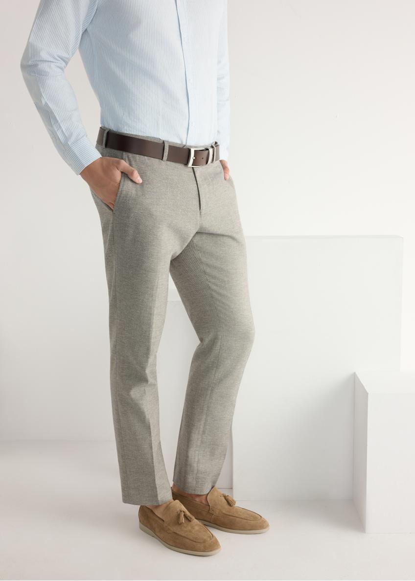 Zamszowe mokasyny męskie w kolorze beżowym BUTYM-0525-1B(W26)