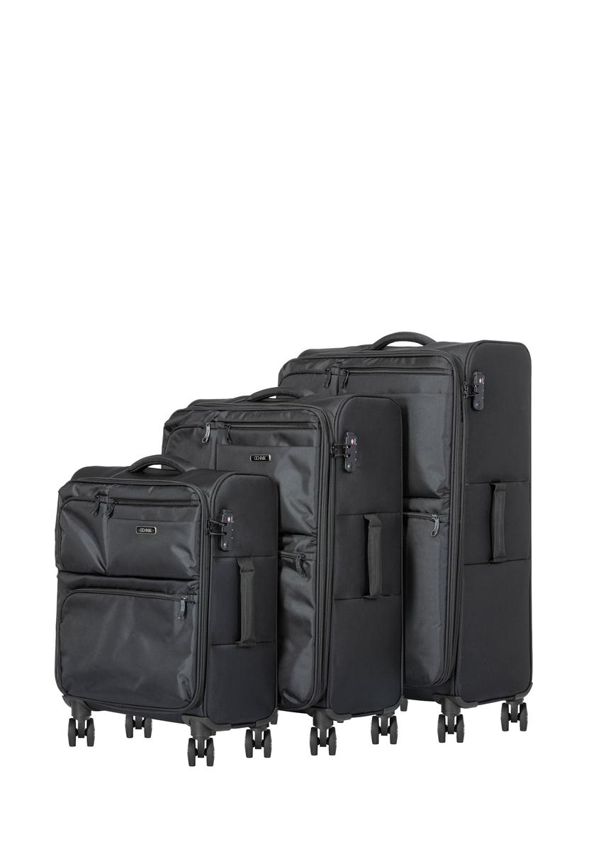 Komplet walizek na kółkach 19"/24"/28" WALNY-0048-99(W26), widok produktu skosem na białym tle.