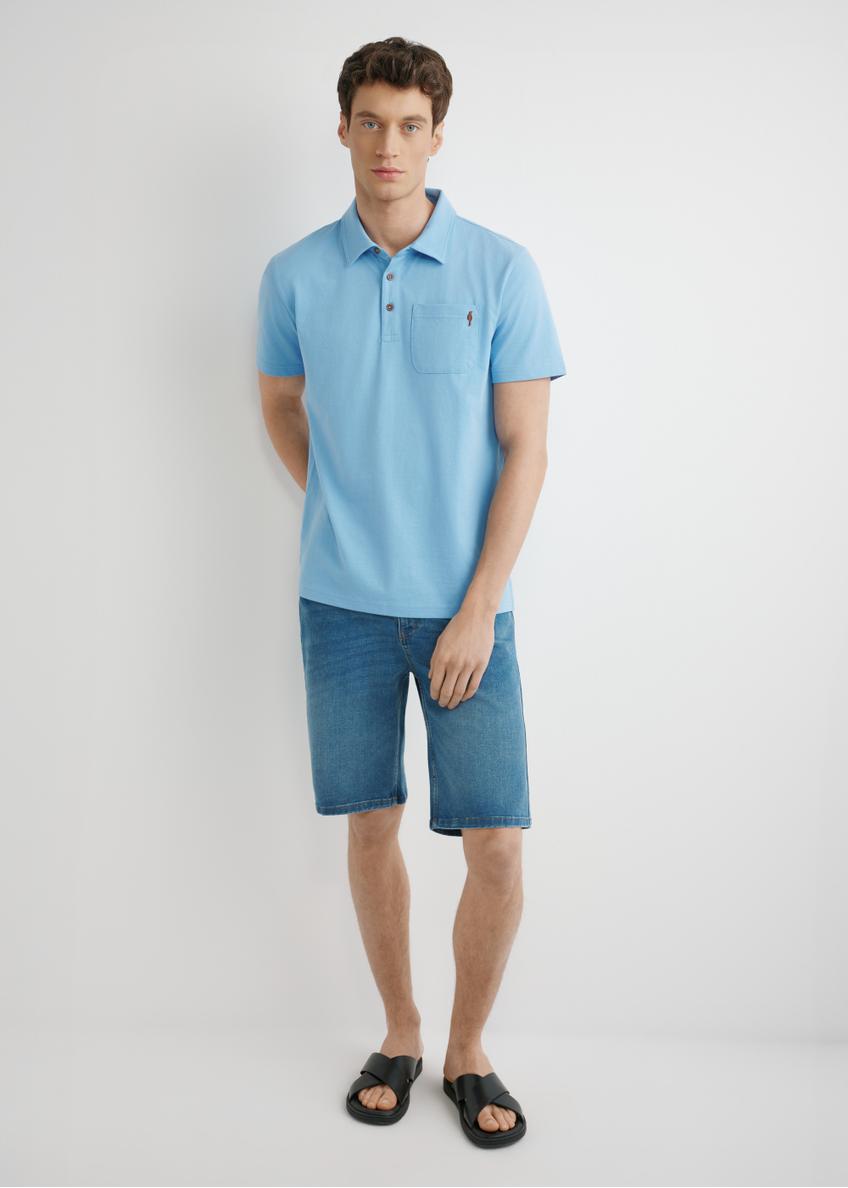 Niebieska męska koszulka polo POLMT-0088-7B(W26)