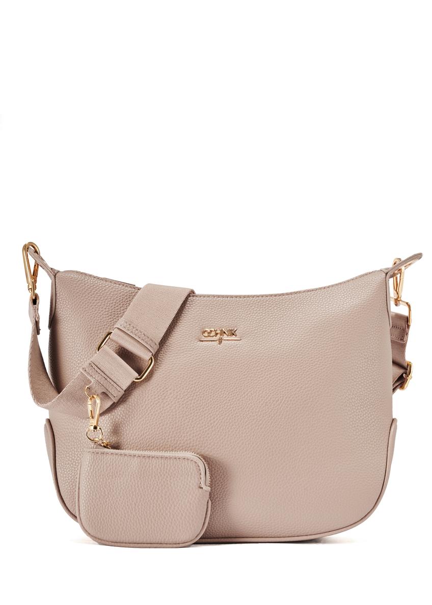 Beżowa torebka damska w stylu hobo TOREC-0829A-80(Z25)