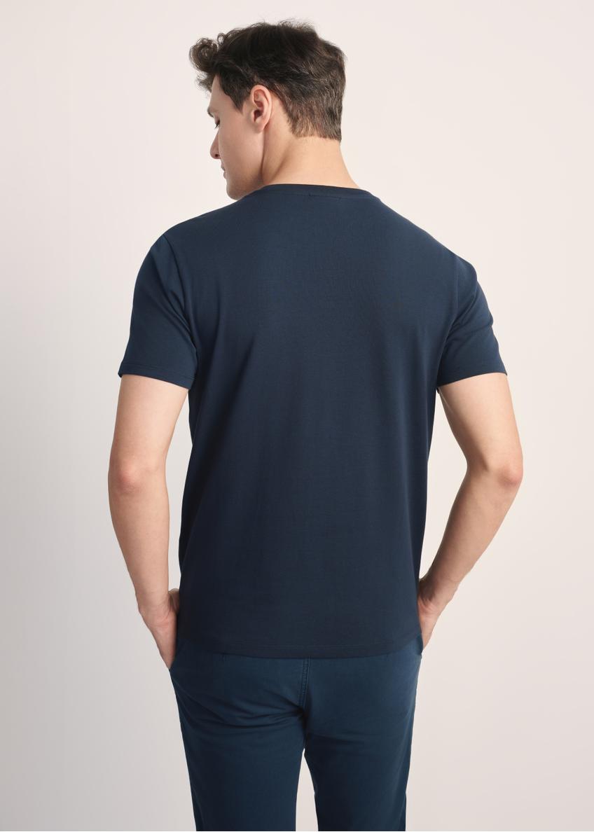 Granatowy bawełniany T-shirt męski TSHMT-0120-69(Z25)