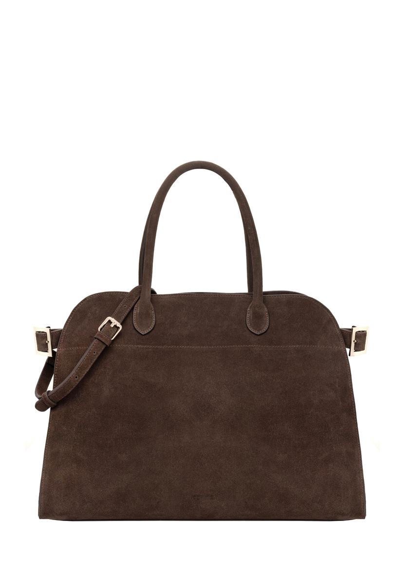 Ciemnobrązowa skórzana torebka damska typu shopper TORES-1412-1H(Z26)