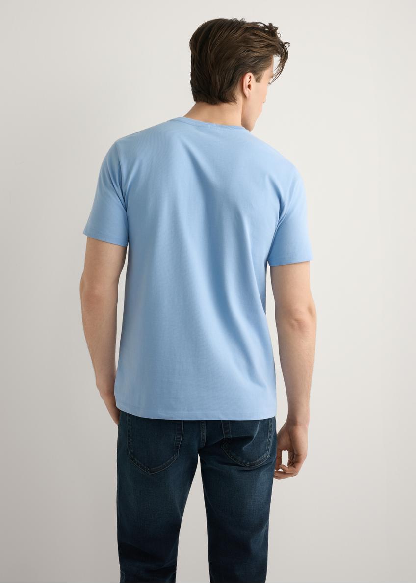 Niebieski T-shirt męski TSHMT-0137-7B(W26)
