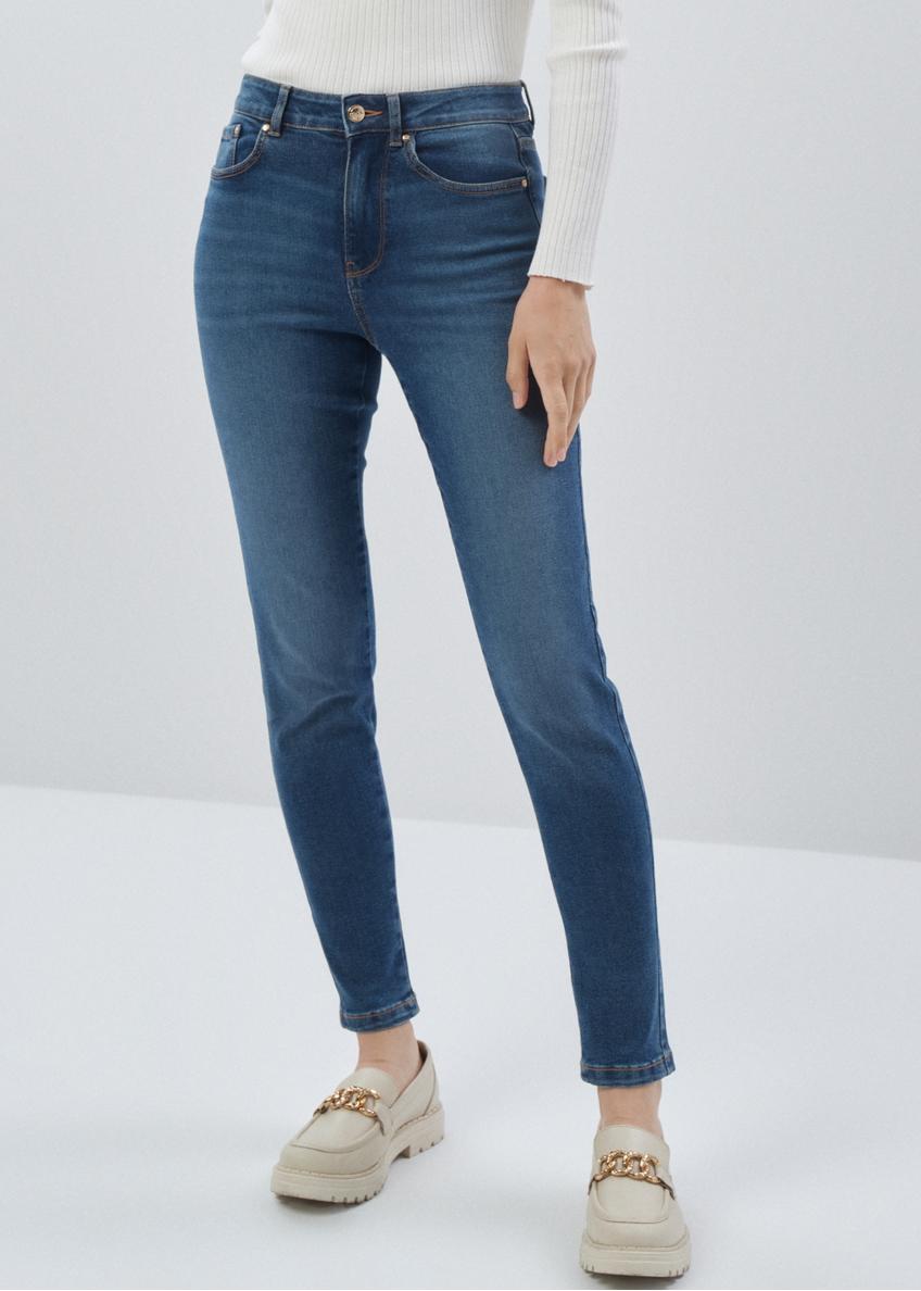 Granatowe spodnie jeansowe damskie JEADT-0010-69(Z23)-01