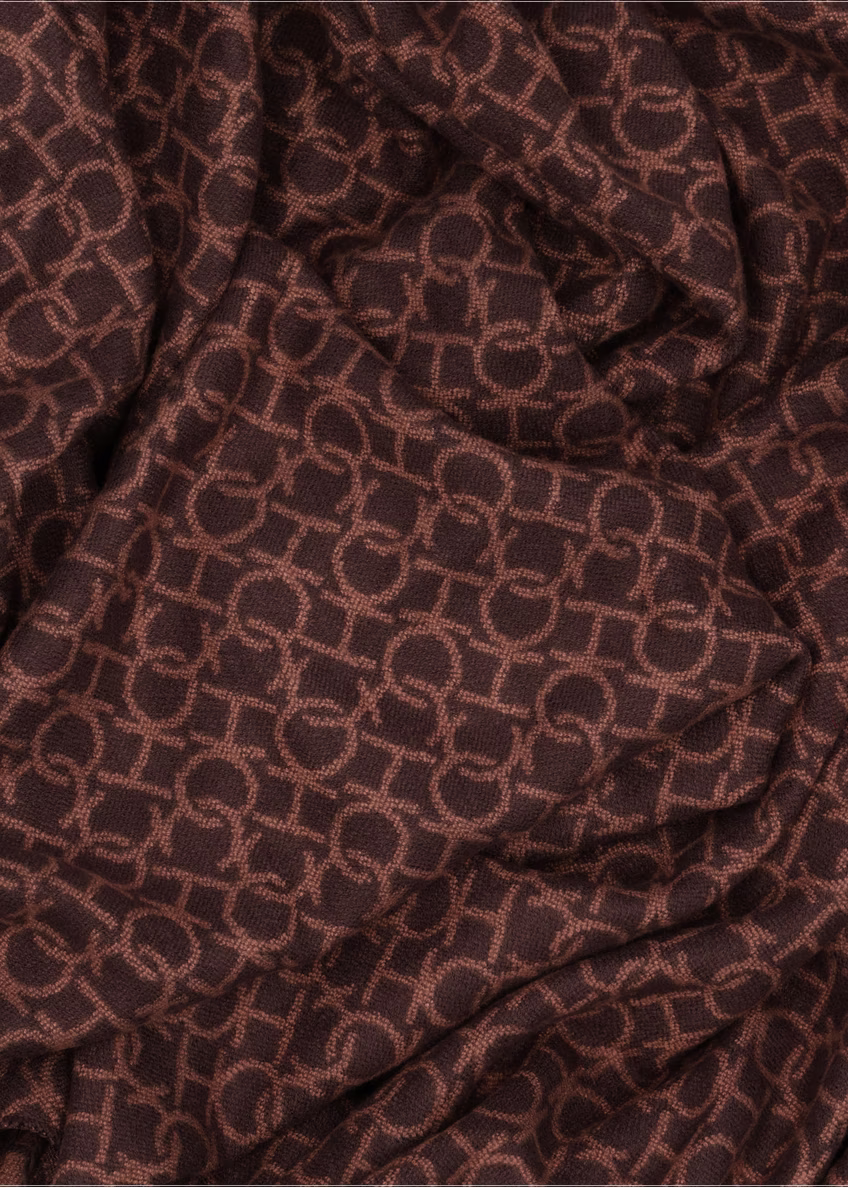 Damski szalik dwustronny z monogramem SZADT-0235-1I(Z26)
