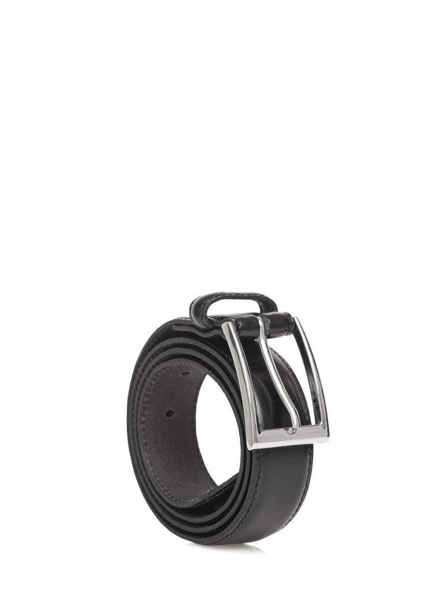 Czarny skórzany pasek męski PASMS-0244-99(Z26)