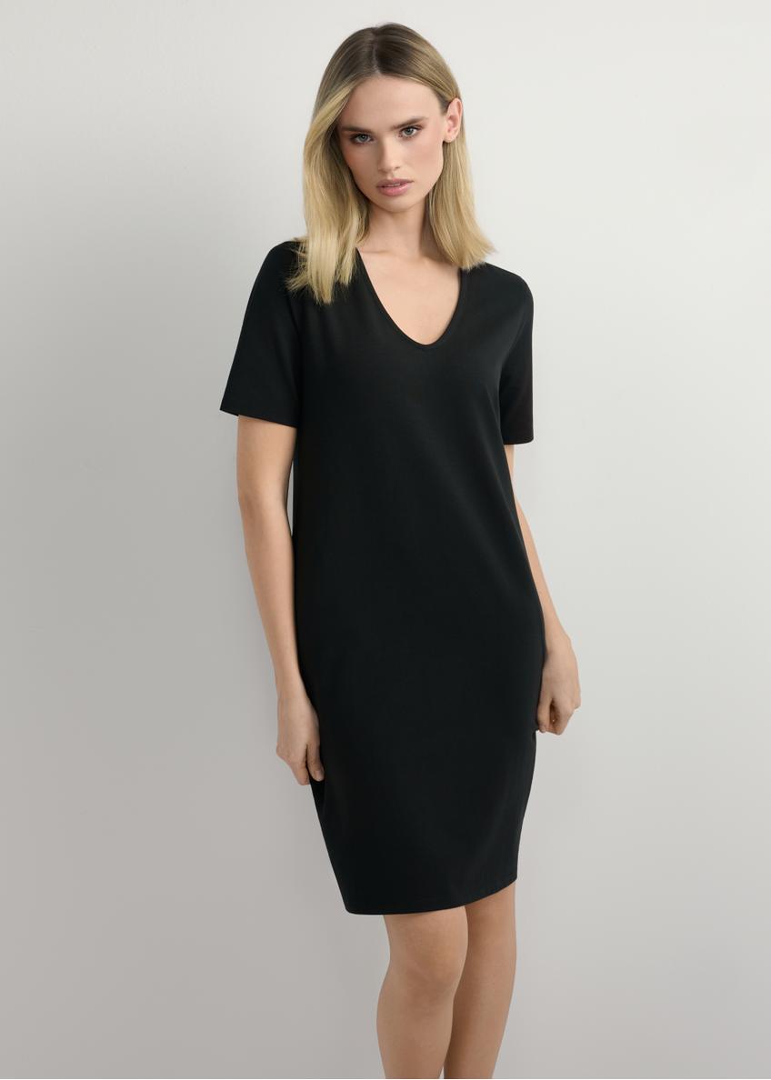 Czarna bawełniana sukienka SUKDT-0185A-99(W26)