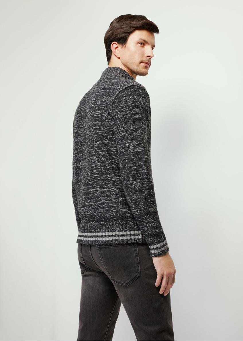 Granatowy sweter męski na suwak SWEMT-0155-69(Z24)