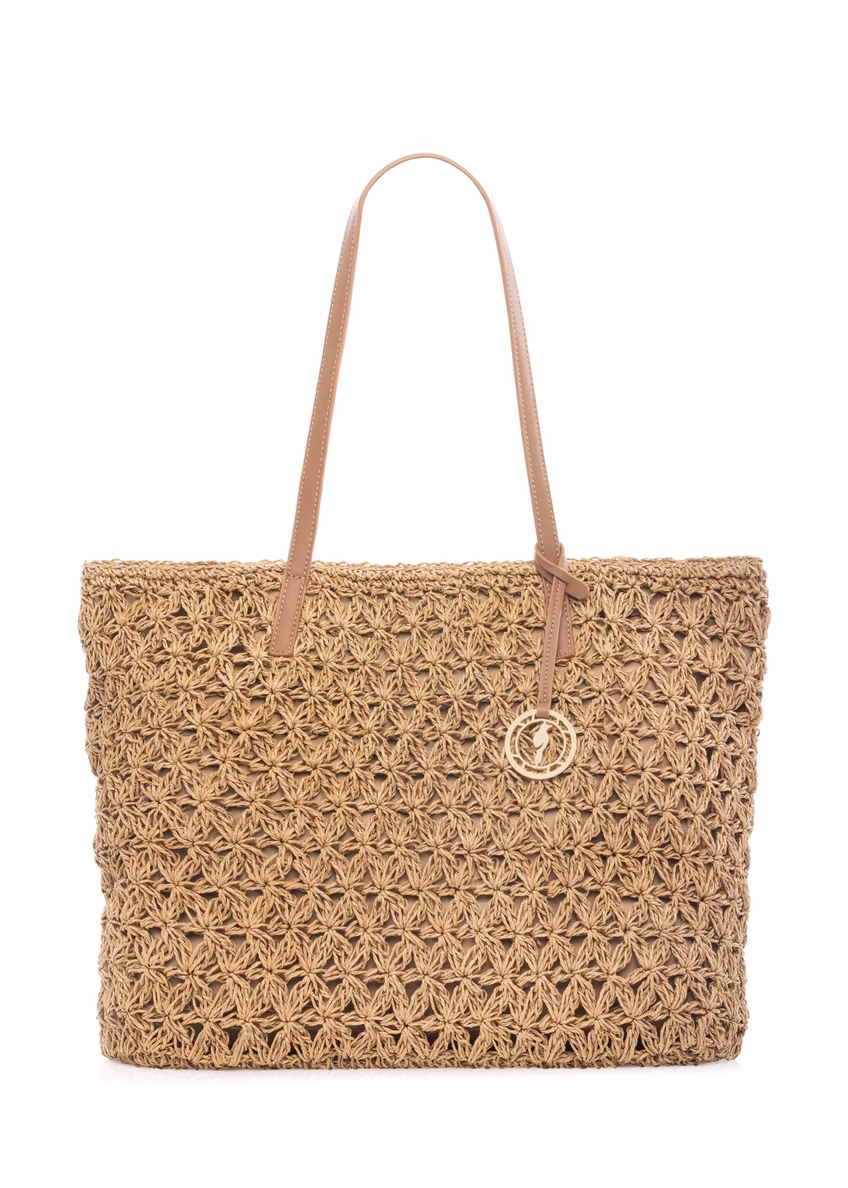 Słomkowa torebka shopper TOREC-1218-1E(W26)