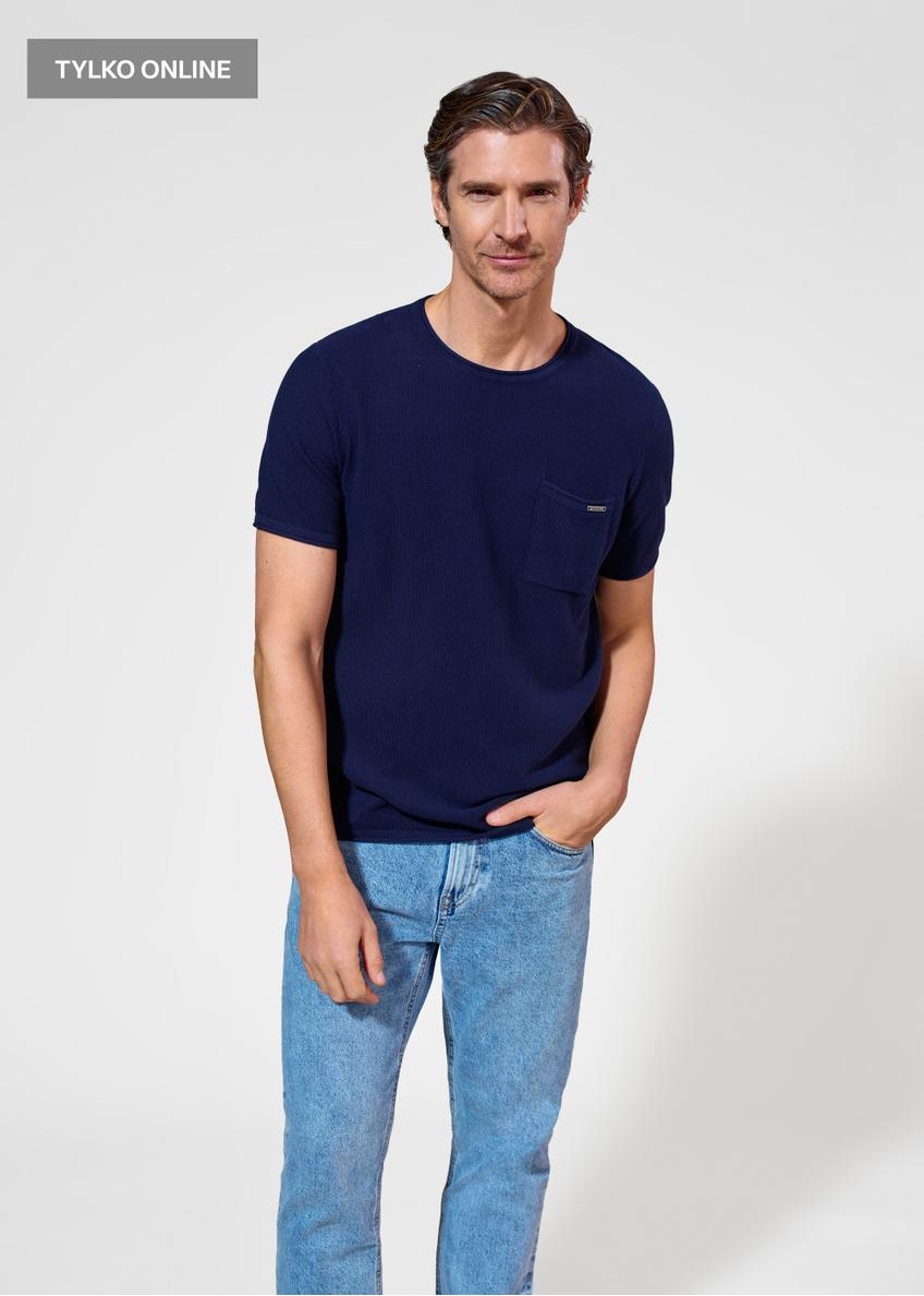 Bawełniany przewiewny T-shirt męski TSHMT-0122-69(W25)