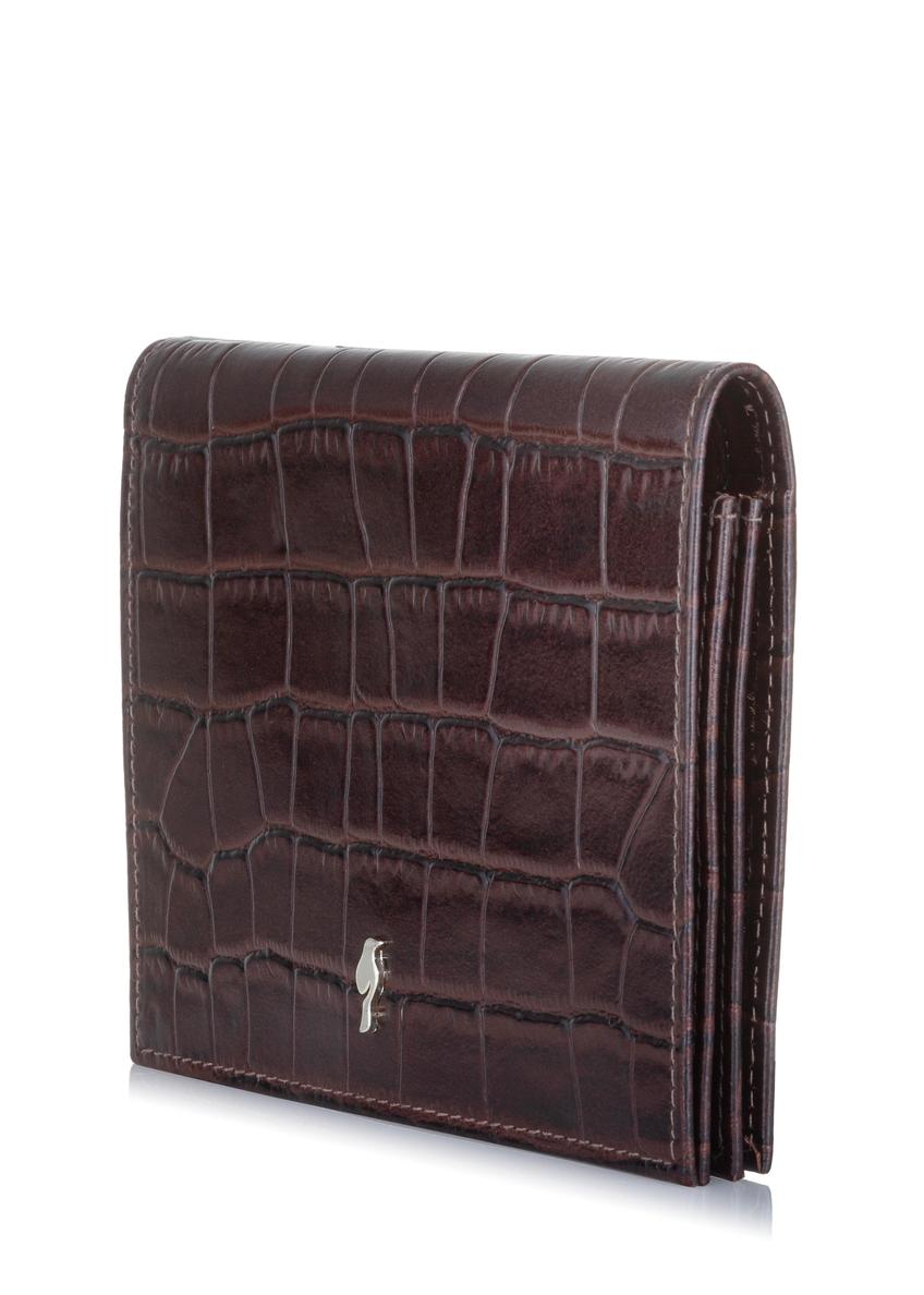 Mały brązowy portfel damski croco PORES-0846-89(W23)