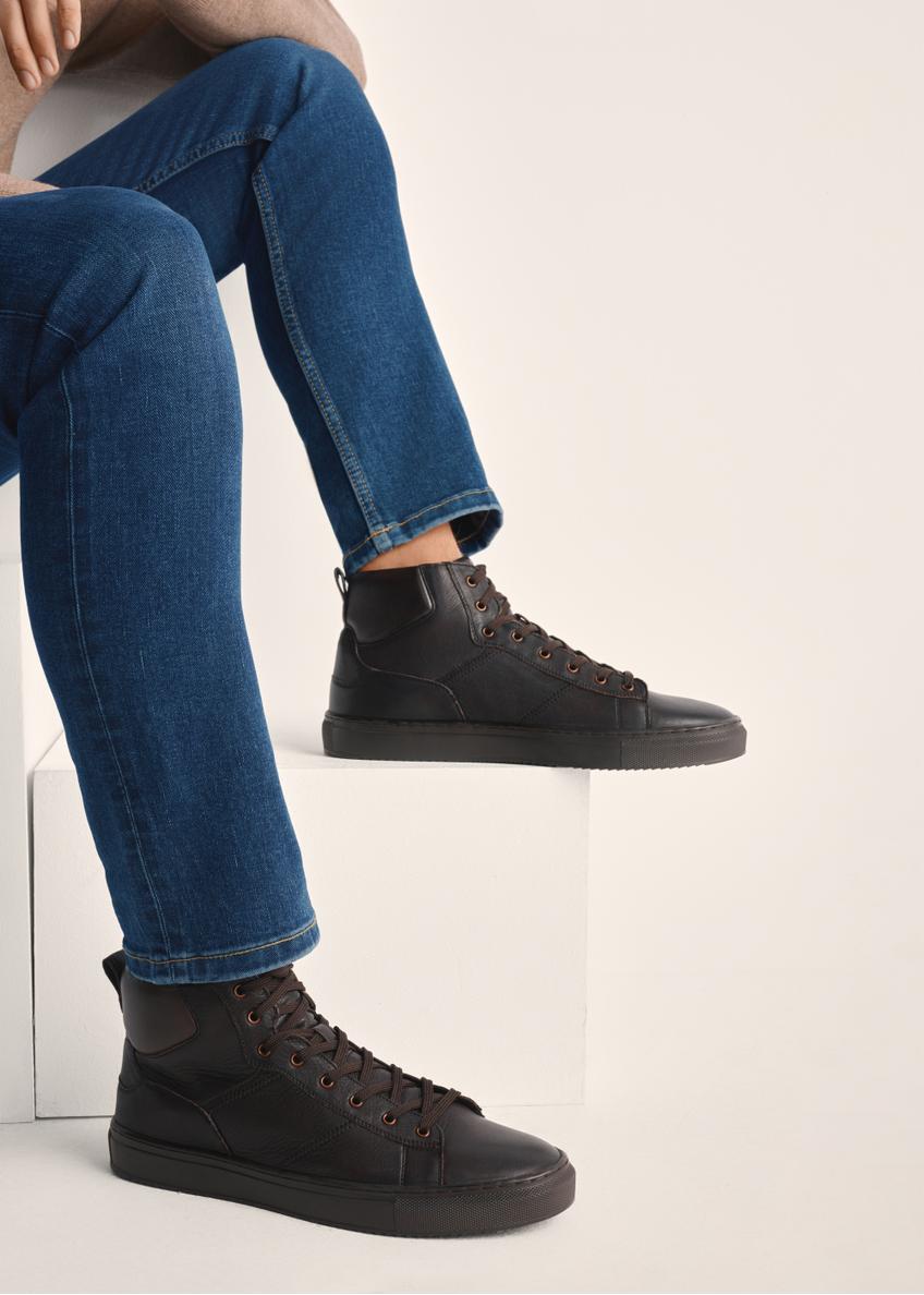 Brązowe skórzane buty sportowe męskie BUTYM-0520-89(Z25)