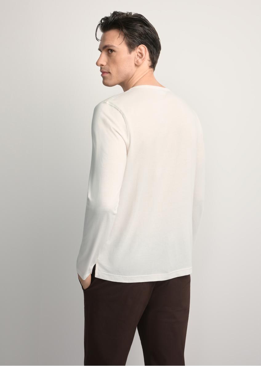 Kremowy bawełniany longsleeve męski LSLMT-0010-0B(W26)