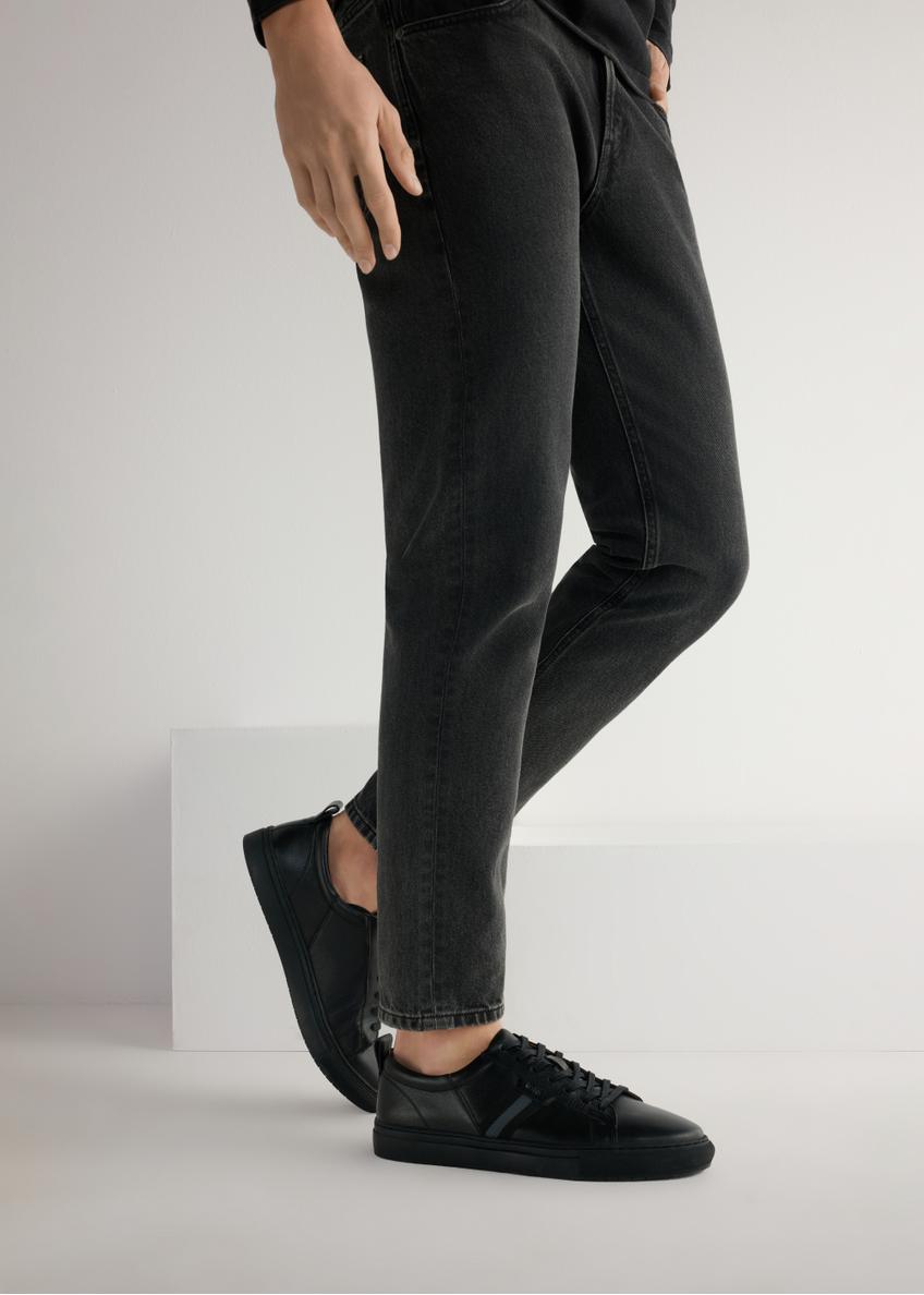 Czarne skórzane buty męskie BUTYM-0430A-99(W26)