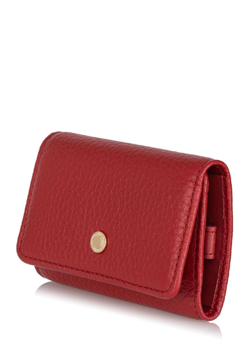 Skórzane czerwone etui na klucze damskie PORES-0894-40(Z23)